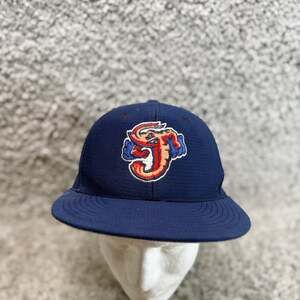Jacksonville Jumbo Shrimp Authentic Collection New Era 59FIFTY Fitted Hat Navy